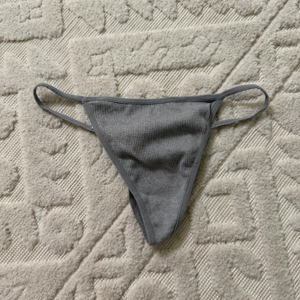 Gray Ribbed g string